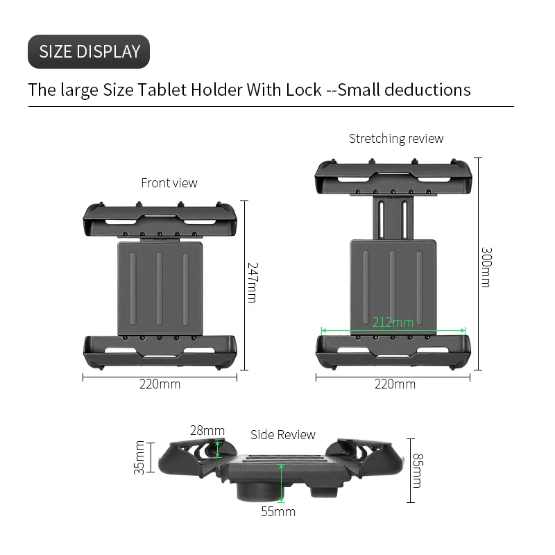 Extended Permanent Screw Fix Adjustable Tablet Mount for Car Van Truck Dash fits Fusion 5 10.6 (sku 44025) main image 1