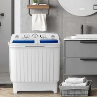 COSTWAY Portable Washing Machine, Twin Tub 20 Lbs Capacity, Washer(12 Lbs) and Spinner(8 Lbs), Durable Design, 2