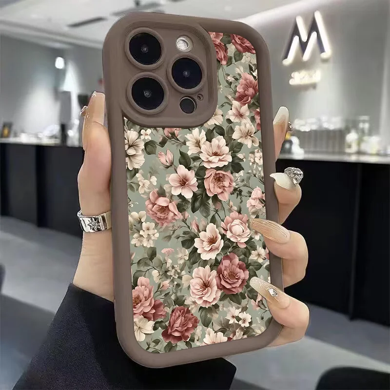 Charming Flower Pattern Soft Silicone Phone Case