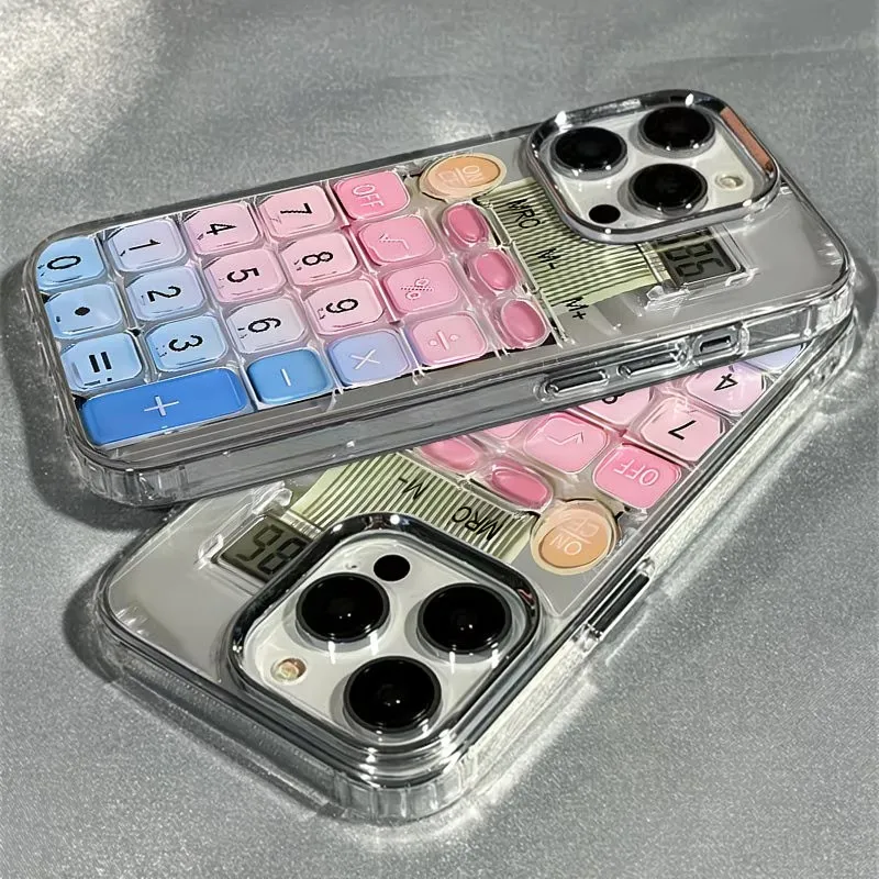 Space Neon Calculator Pattern Shockproof Soft Phone Case