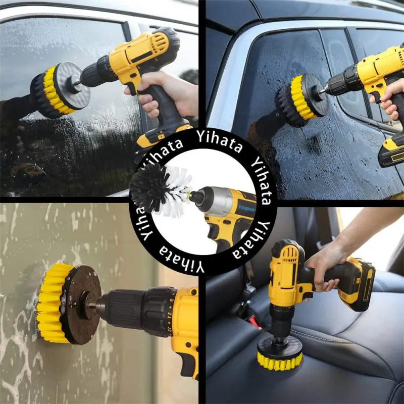

Electric Scrubber Brush Drill Extension Rod All Purpose Cleaner Car Detailing Brush Tool Rim Brush Set Car Cleaning
