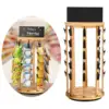 Chip Rack Display Stand 360° Rotating 40 Clips Candy Display Wooden Base 5 Tiers Snack Organizer for Party Office Desk Pantry 4