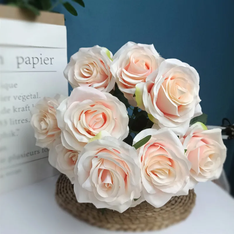 Exquisite Dutch Rose Bridal Bouquet - Elegant Artificial Floral Decoration for Weddings, Home Decor, and Photography Props