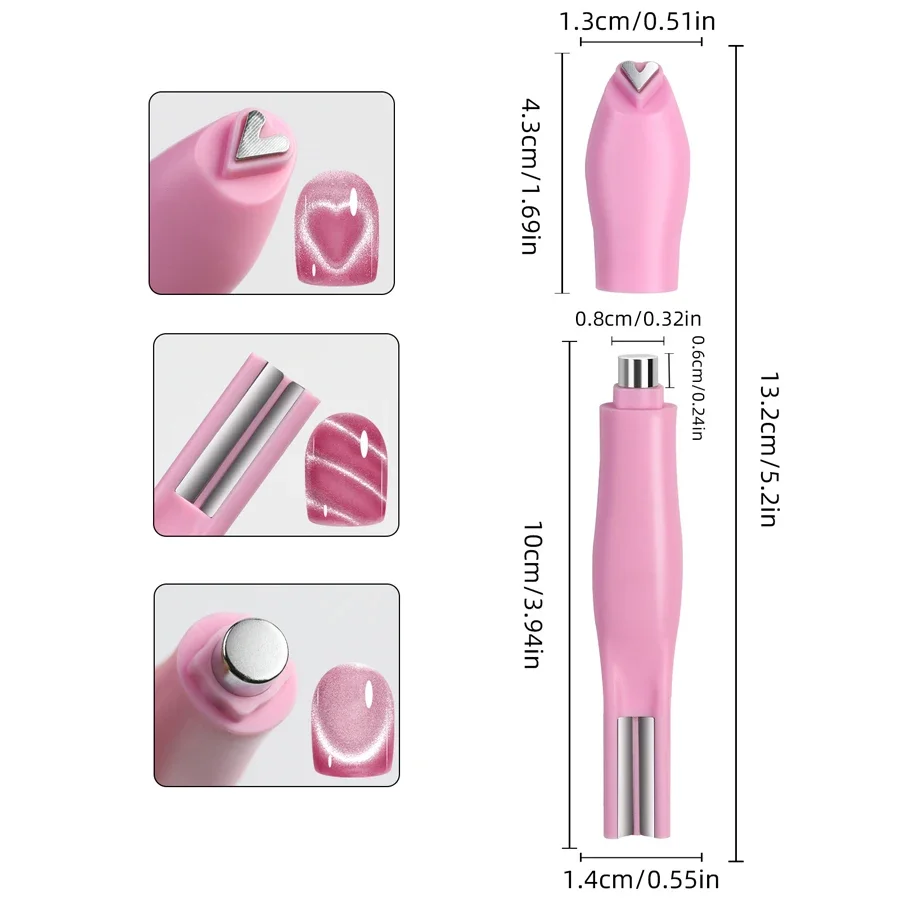 3-in-1 Heart & Snake Pattern Magnetic Nail Art Tool for Nail Design