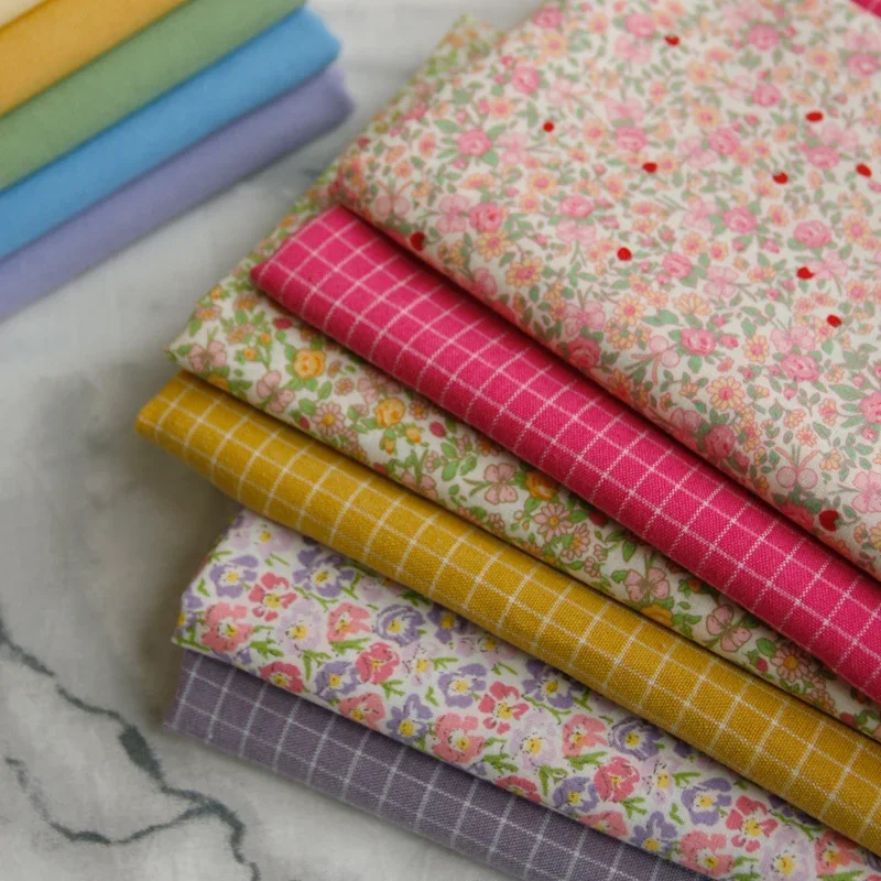 Cotton Fabric 145x50cm Floral Summer Poplin for DIY Children's Wear