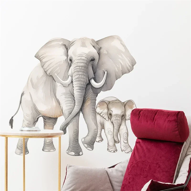 My Wonderful Walls Elegant Elephant Wall Sticker - Medium, Right Facing, Peel & Stick Fabric Decal