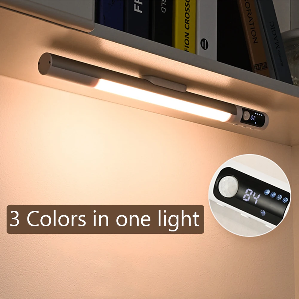 디스플레이 포함 모션 센서 조명, 충전식 마그네틱 캐비닛 조명, 밝기 조절 가능 야간 조명, 주방 침실 램프  Best5