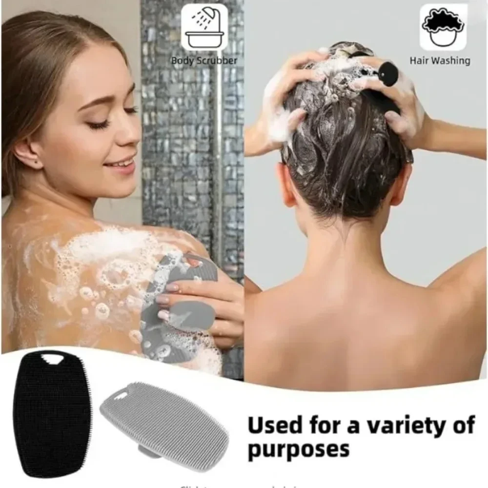 1pc Soft Silicone Exfoliating Brush Cleanser Manual Body Cleansing Body Care Scrubber Shower Gentle Massage Bath Brush Universal