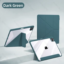 Enhanced Protective Transparent Tablet Case - Pro 11in 2nd 3rd 4th (Dark green)