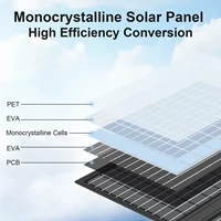 Panneau solaire portable pliable MHPOWOS 60W, chargeur de batterie solaire pour Powerbank avec sortie USB C haute puissance, sortie DC pour le camping, le téléphone, le camping-car 2