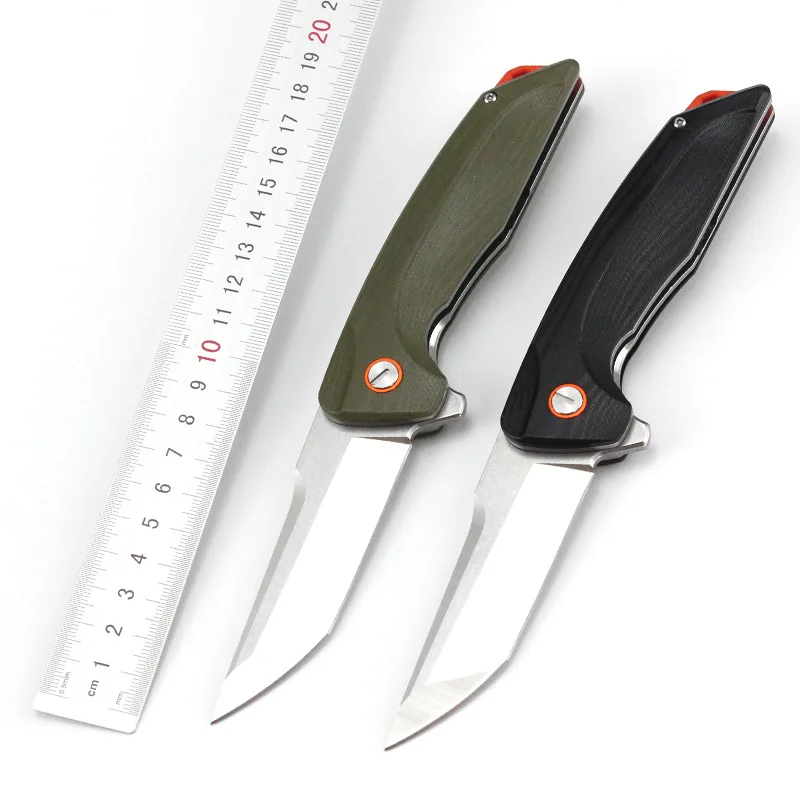 

Flipper Knife sanding D2 Blade G10 Handle Outdoor EDC Tactical Survival Bearing Folding Pocket Knife Hand Tool