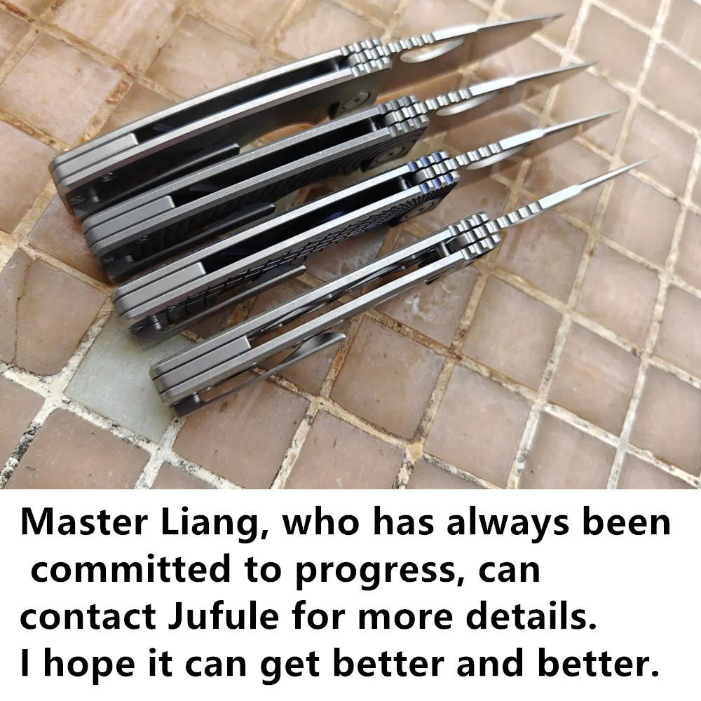 JUFULE New OZ Rosie Titanium Handle Real 60+ HRC 154CM Steel Ceramic Bearings Pocket EDC Tool Camping Hunt Outdoor Folding Knife 5
