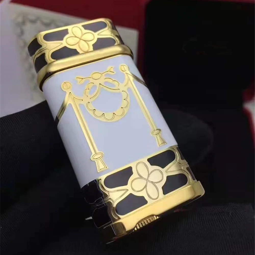 

100% Brand New Luxury Cigarette lighter gas lighter paint plating men smoking gift for man with stones and box