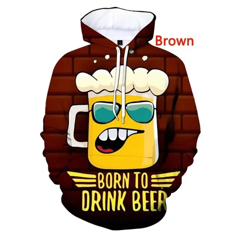 thumbnail image 1 of Sudadera con capucha con estampado 3D de cerveza para hombre, sudaderas casuales de moda, sudaderas con capucha holgadas de gran tamaño con estampado completo, 1 of 4