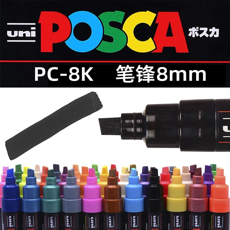 PC-8K UNI POSCA Marker Pen Thick 8mm POP Advertising Poster Graffiti Note  Pen Painting Hand-painted New