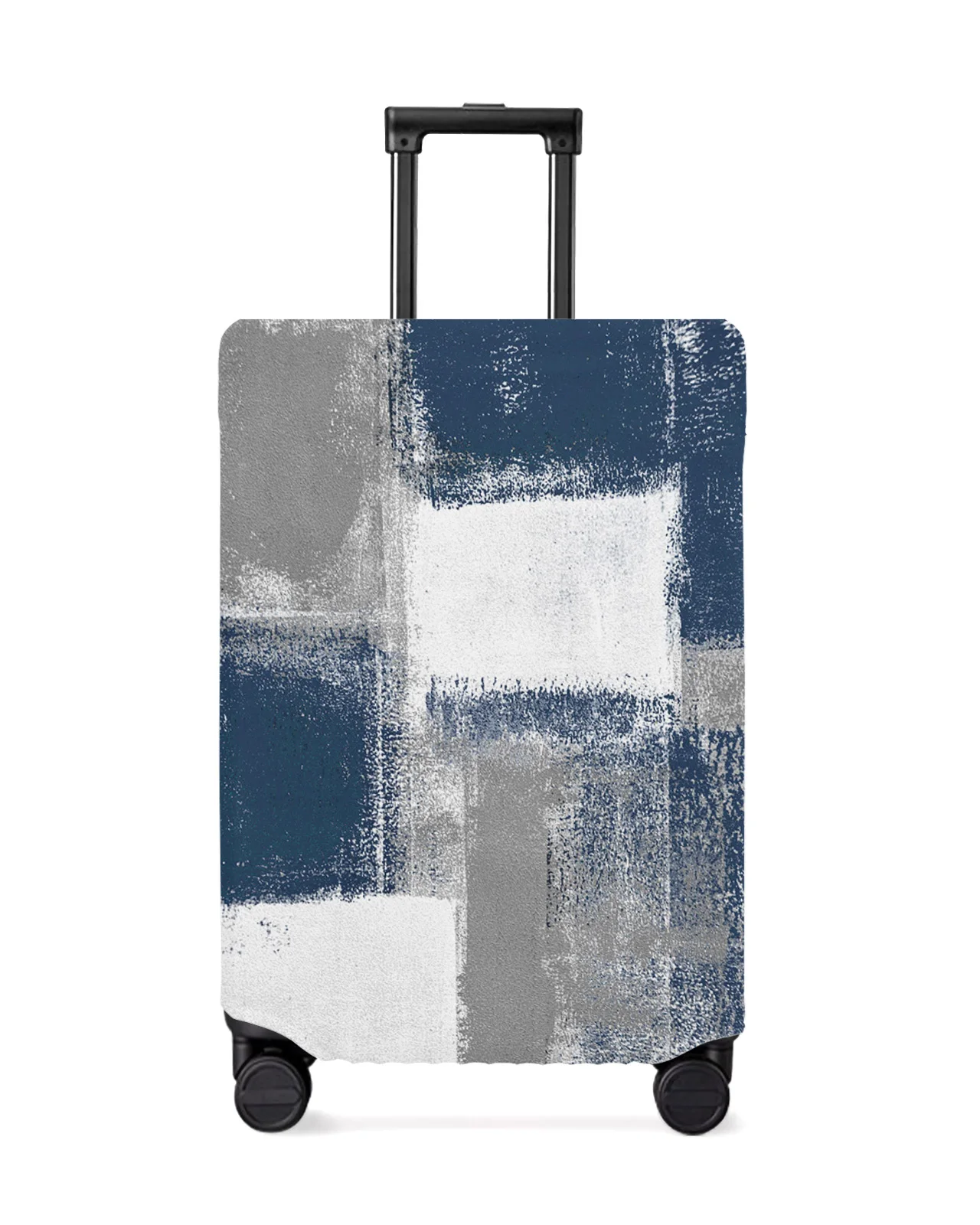 juste-de-protection-pour-bagages-peinture-a-l'huile-abstraite-geometrique-bleue-accessoires-de-voyage-valise-elastique-etui-anti-poussiere-manchon-de-protection