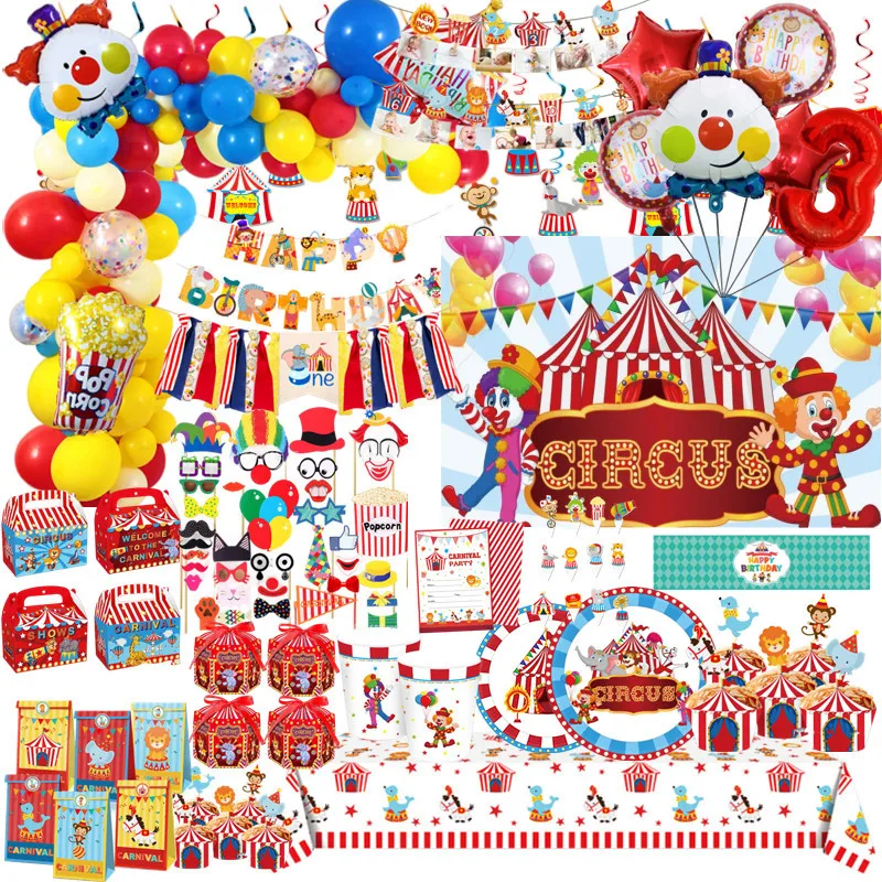 Décorations De Fête à Thème De Cirque, Ensemble De Vaisselle