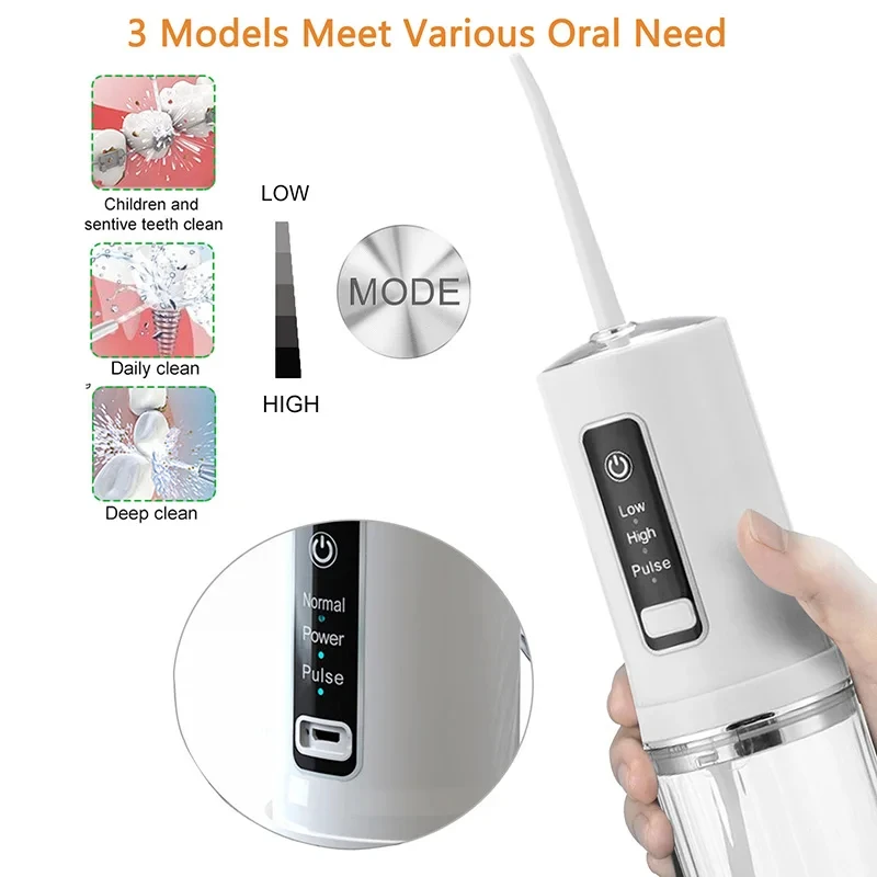 Xiaomi mijia Oral Irrigator Portable Dental Water Jet USB Rechargeable Water Flosser 230ML Water Tank Waterproof Teeth Cleaner 3