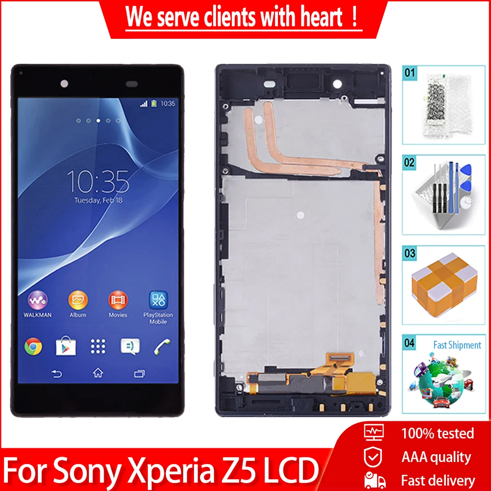 5 2 &quotОригинальный ЖК-дигитайзер для Sony Xperia Z5 E6603 E6633 E6653 E6683 ЖК-дисплей сенсорный
