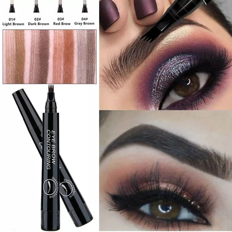 Eyebrows Pen Eyebrow Tattoo Waterproof Liquid Black Eye Brow Makeup Pencil Microblading 3