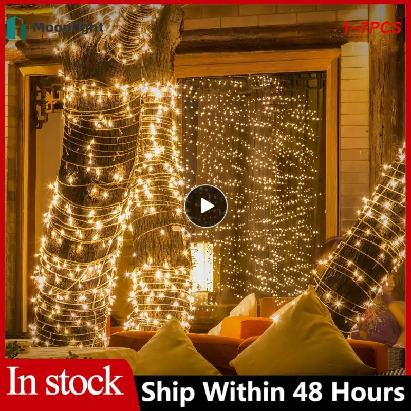 

1~7PCS 20M 50M 100M Christmas Garland Lights Led String Fairy Light Festoon Lamp Outdoor Decorative Lighting for Wedding Party