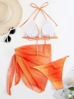 Sexy Halter Bikini Set And Beach Sarong Swimwear WoSwimsuit Bikini Bathers Bathing Suits Summer Beach Wear