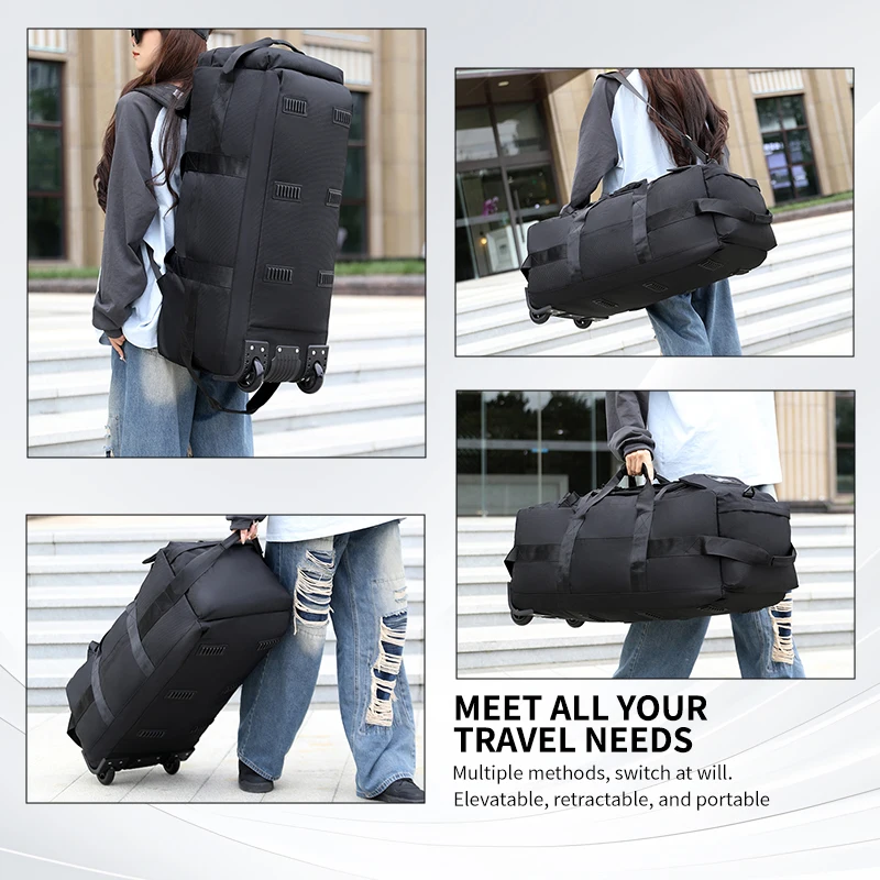 Travel Bag, Large Capacity Handbag, Portable Outdoor Carry-On Luggage, Wheeled Travel Bag, Convenient and Practical Unisex Travel Bag - 4