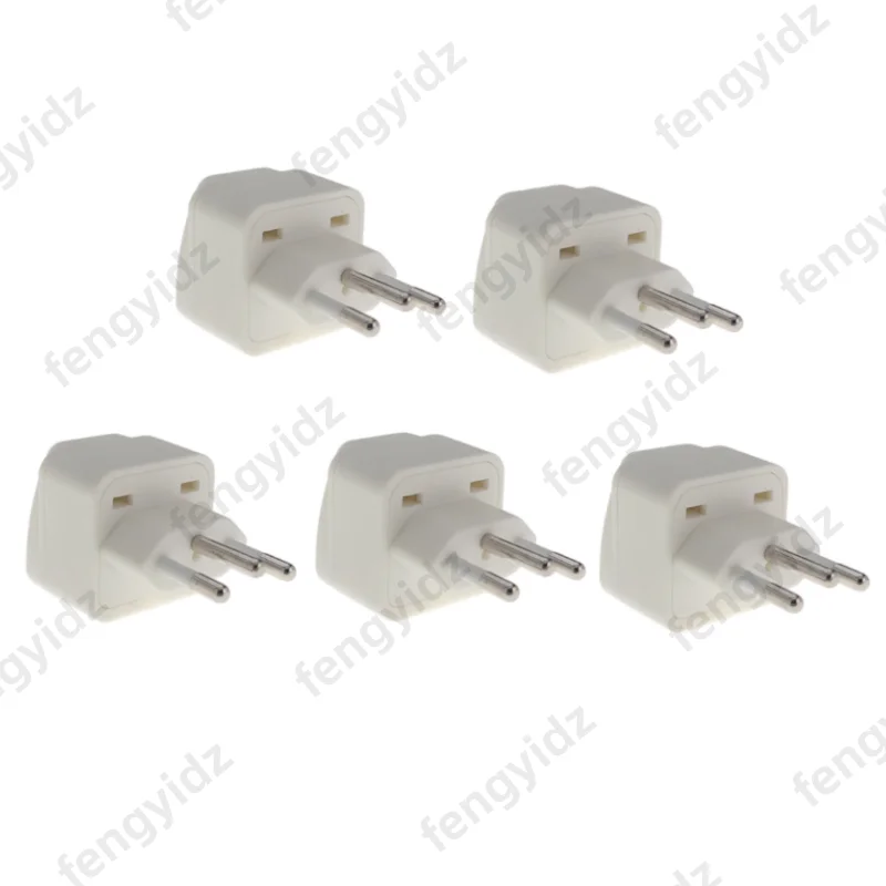 Universal Type N Travel Plug Adapter for Brazil, 3-Prong Grounded Wall Plug