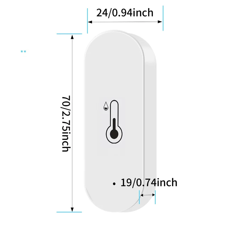 WiFi Smart Temperature And Humidity Sensor Battery Smart Home Security Work With Alexa Google Home