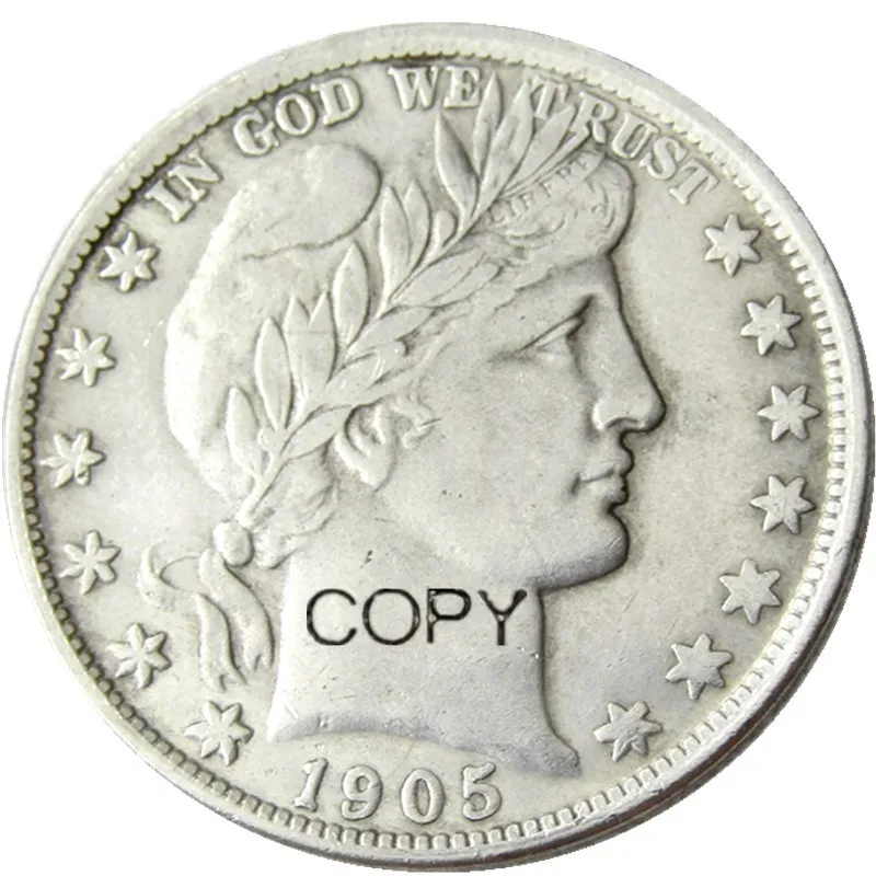 

США полный комплект (1905-1916)-D 10 шт Парикмахерская половина доллара Посеребренная копия декоративная монета