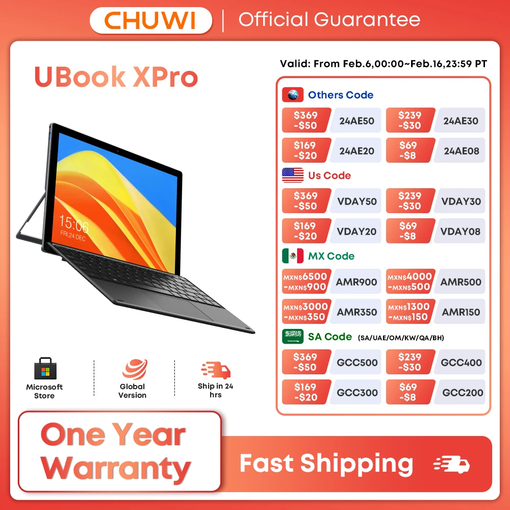 Chuwi Ubook Xpro 2 In1 Tablet Windows 13 ''2K Touchscreen 512Gb Ssd 8Gb Ram Intel Core I5-10210Y Supporto Tastiera Stilo