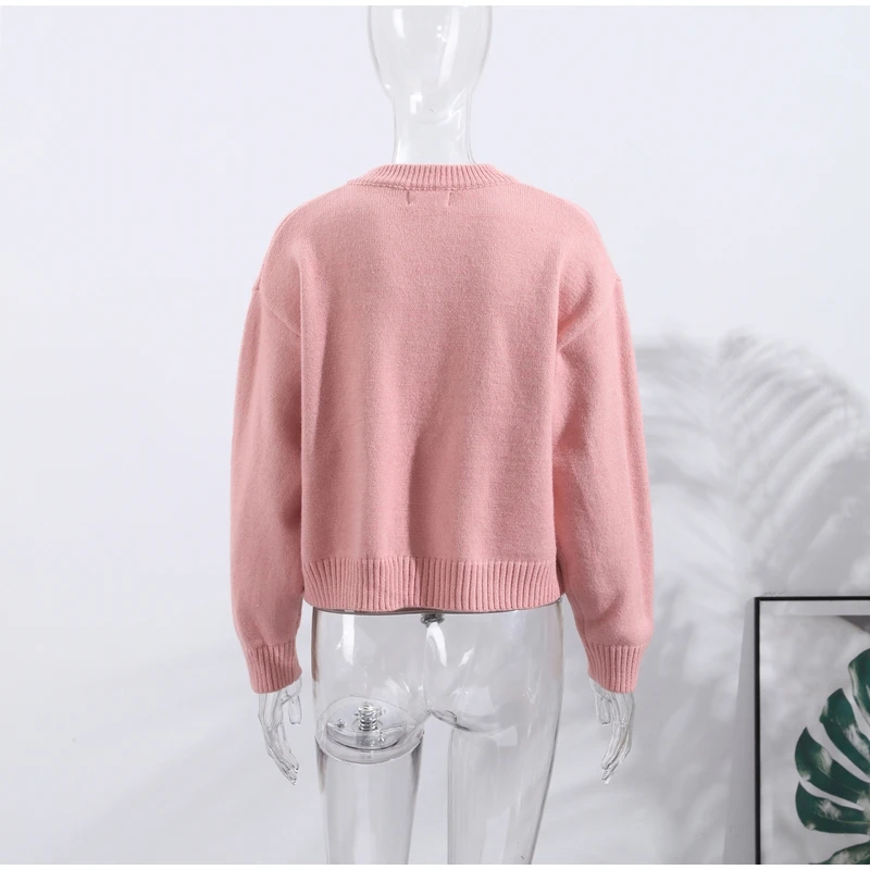Casual Gestrickte Oansatz Strickjacke Frauen Vielseitig Solide Einreiher Taschen Pullover Weibliche 2025, Herbst Chic Straße Strickwaren – Detail 5