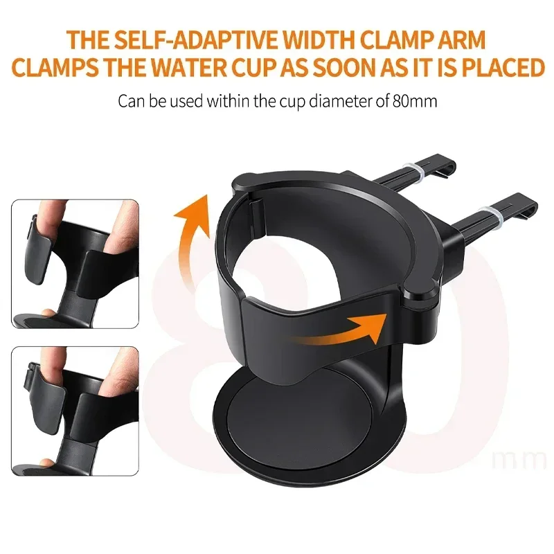 ABS EVA Car Air Vent Cup Holder for Water Bottles and Ashtray