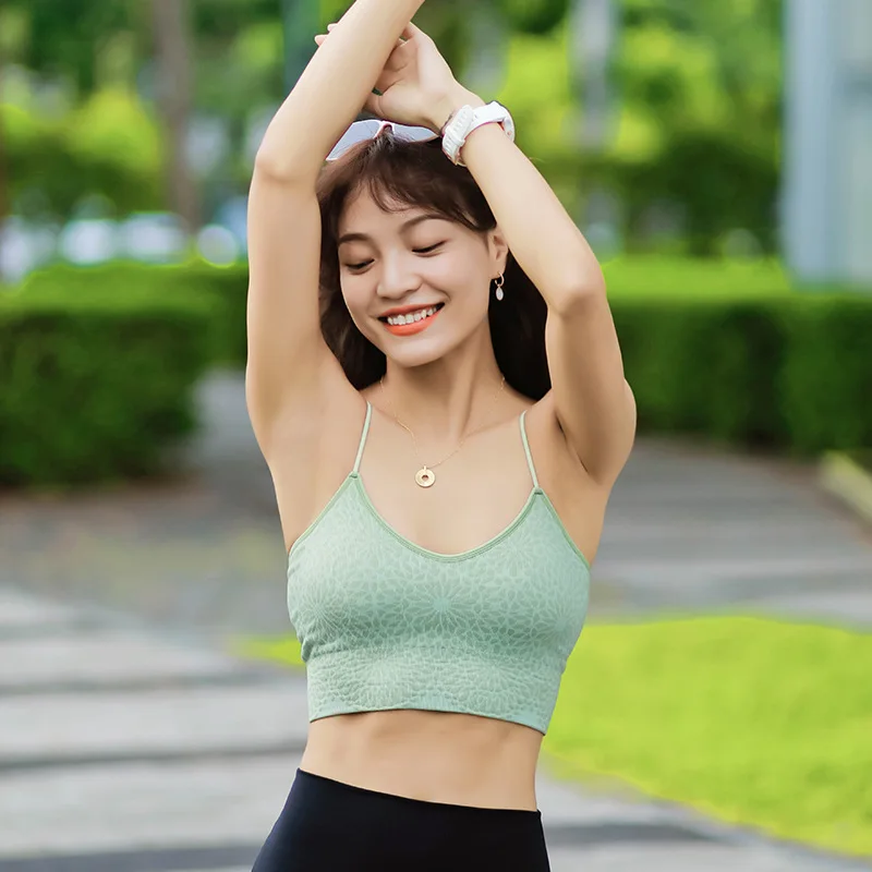 

NIOKI yoga suit fitness suit avocado sports top knitted sling sunflower vest sports underwear Pilates