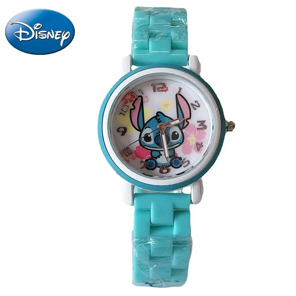 Cartoon Disney Stitch Children's Watches Girls Leather Strap Women Watch  Kids Ladies Waterproof Clock reloj infantil