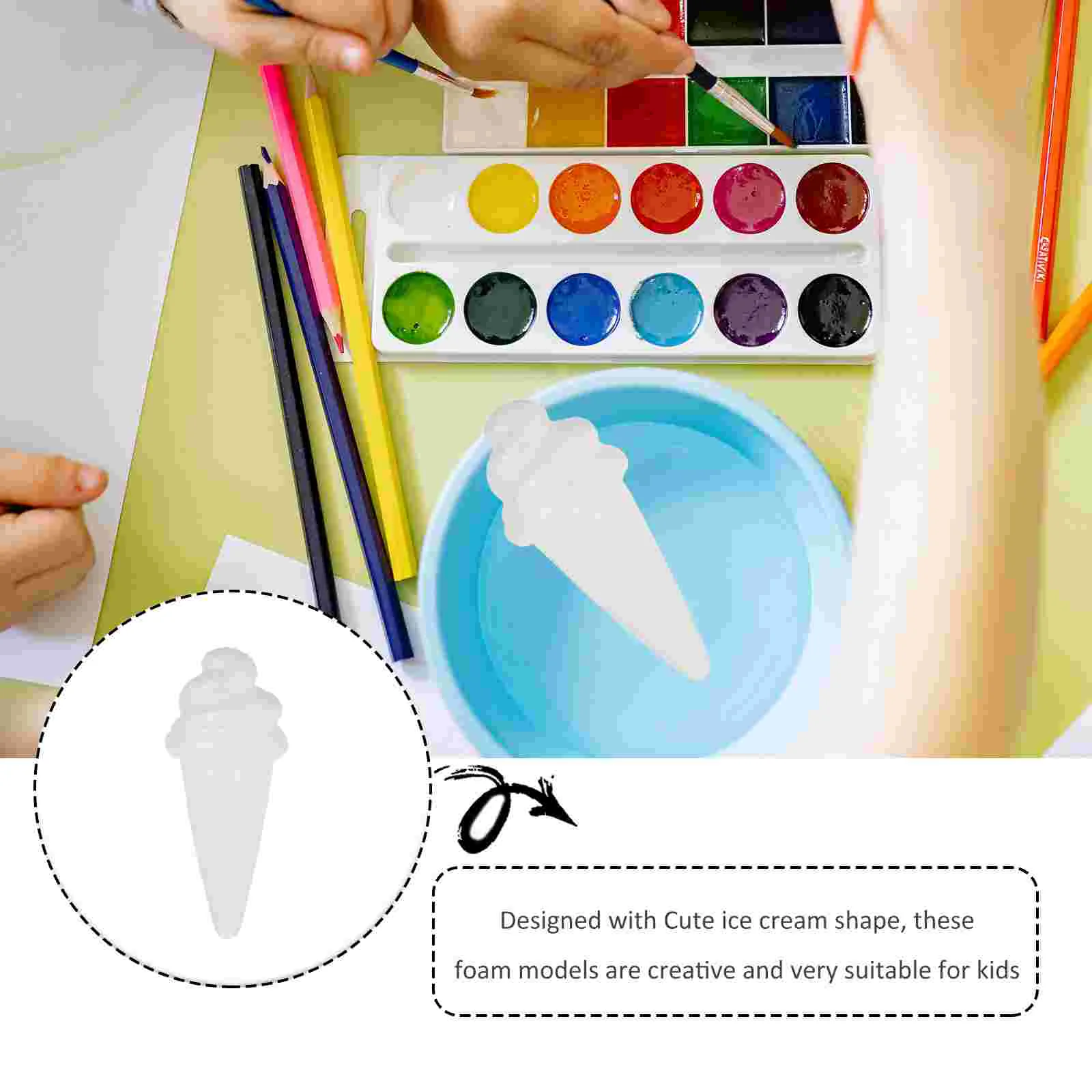 10 Pcs Foam Ice Cream Model Craft Materials Diy Projects Models