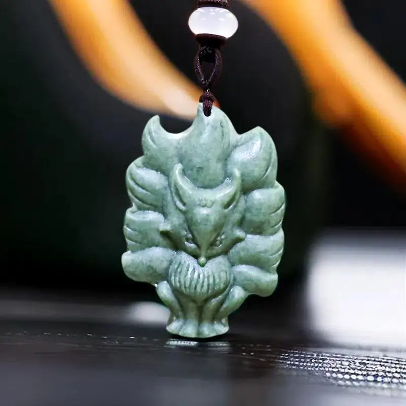 Natural Real Jade Fox Pendant Necklace Stone Accessories Designer Charm Fashion Luxury Gifts for Women Men Gift Carved Jewelry 14k gold pendant for ringing tiger head bell diy handmade pendant charm bracelet necklace jewelry accessories