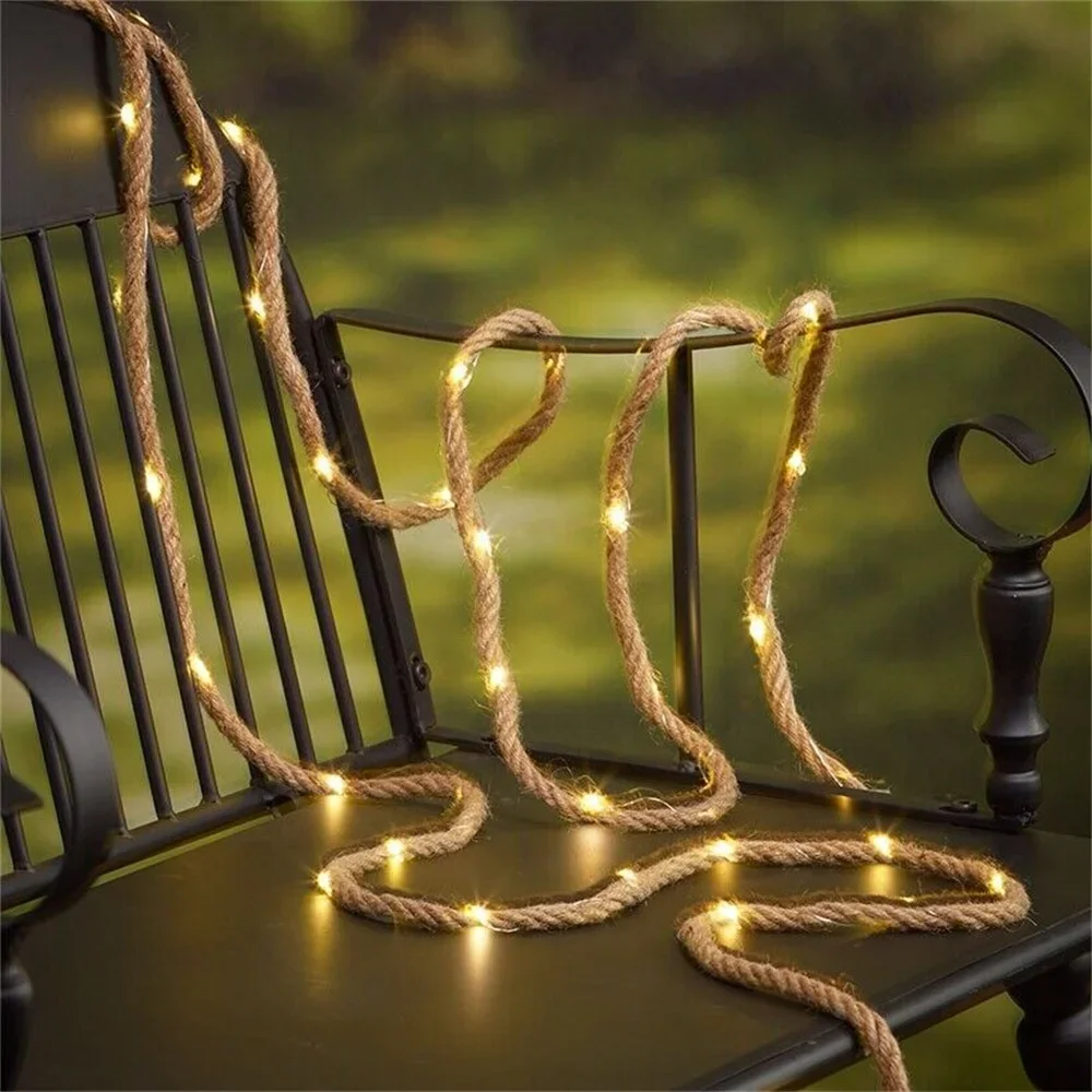 

100/200/300 LED Hemp Rope Light Solar Powered Tube String Light Outdoor Waterproof Strip Fairy Light for Garden Patio Tree Decor