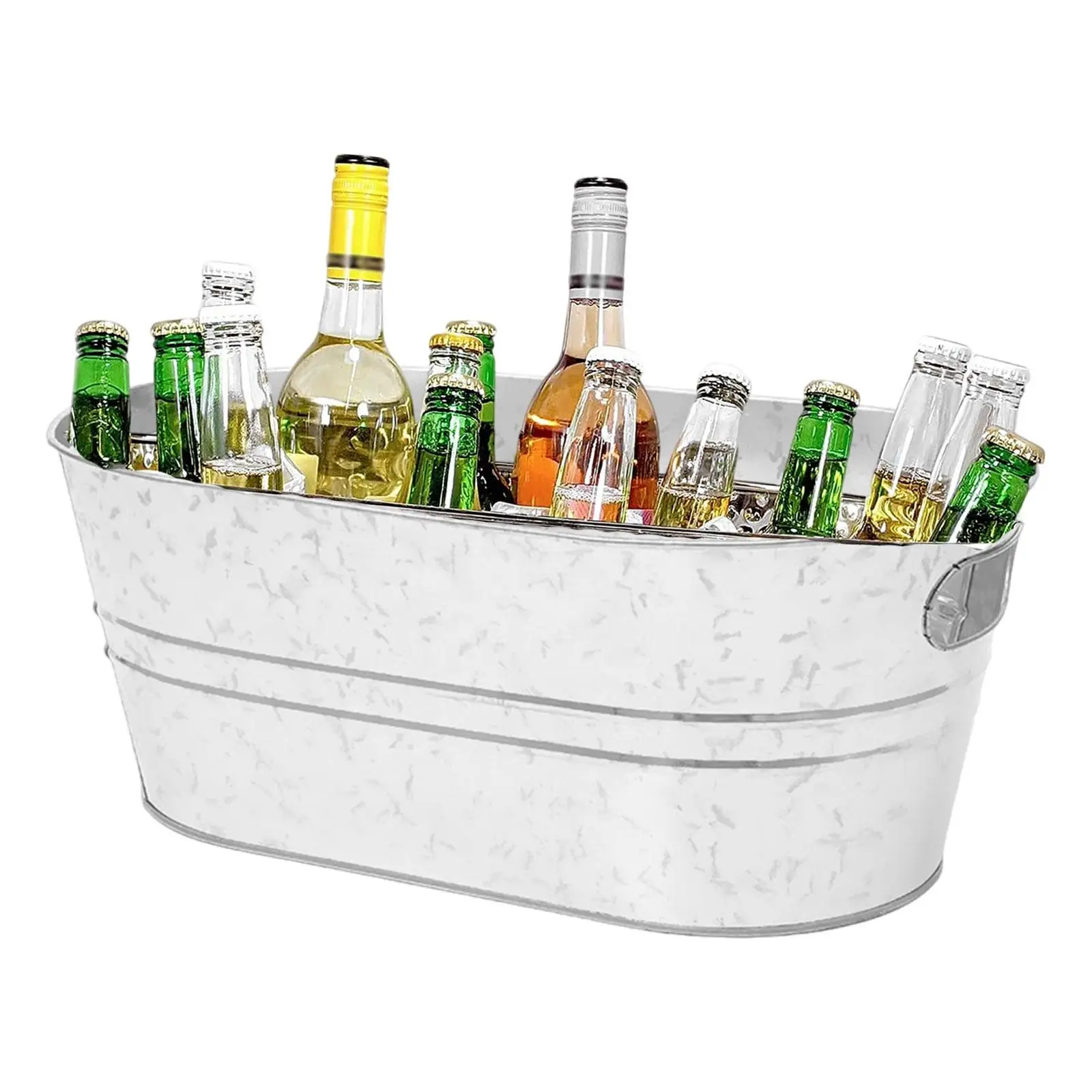 Galvanized Beverage Tub Large Long Galvanized Oval Tub for Beverage Party Parties Home Swim Pool Party Chilling Beer