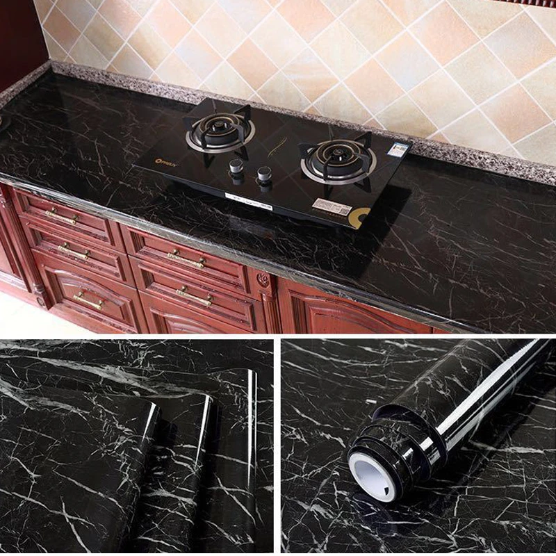 Self Adhesive Waterproof Oilproof Wall Stickers Marble Wallpaper