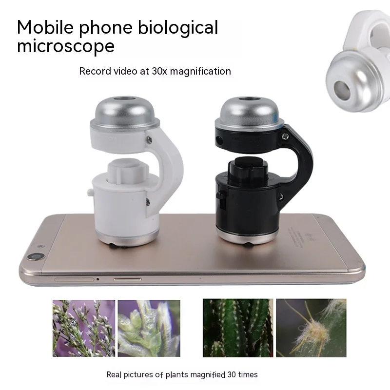 Enhanced Portable Mobile Phone Magnifier with 30X Glass Lens and Illuminant Identification Loupe