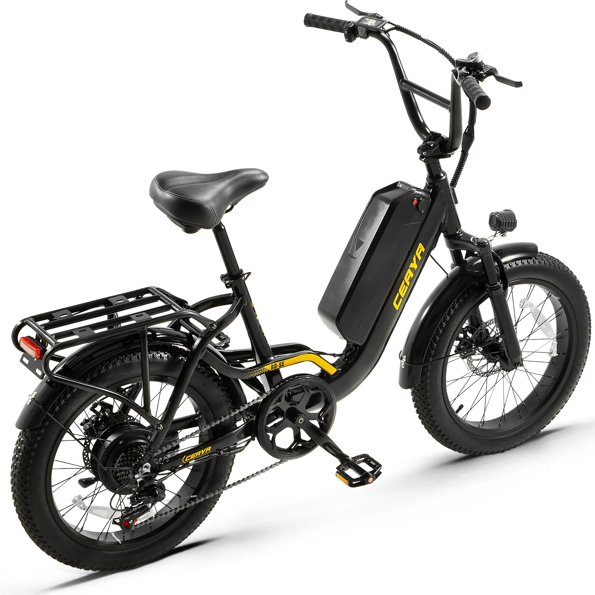 YDD-R8SE 750W Motor 48V15AH Removable Battery 7 Speed Electric Bike 20 * 3 Fat Tires 7 speed ebike Adult City Commuter Bicycle