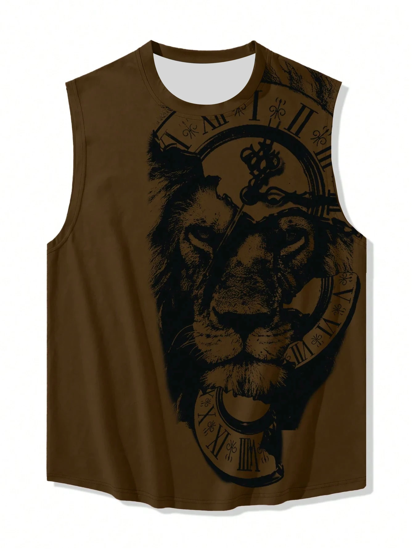 LEGND Plus Size 100-4XL Men's Lion 3D Print Round Neck Casual Loose Tank Top Sleeveless T-Shirt Basketball Jersey Men Clothing