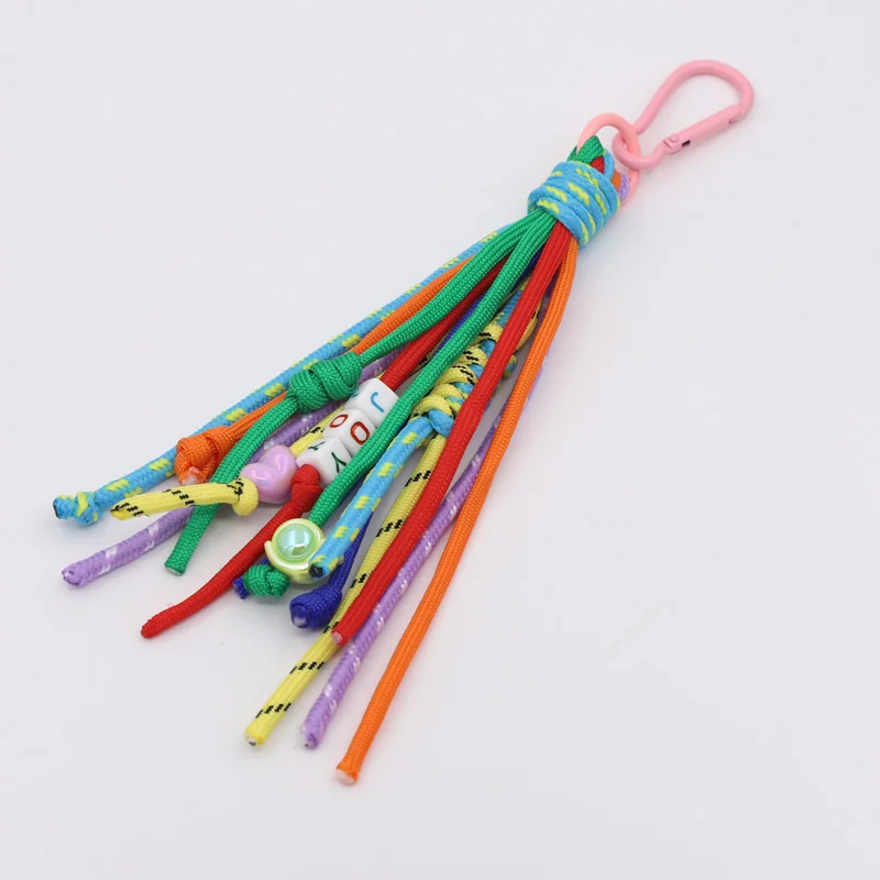 Bohemian Handmade Schmuck Schlüsselbund Multi Farbe Woven Seil DIY Liebe Herz Brief Frauen Schmuck Geschenk Tasche Schlüsselbund Auto Schlüssel Anhänger – Detail 2
