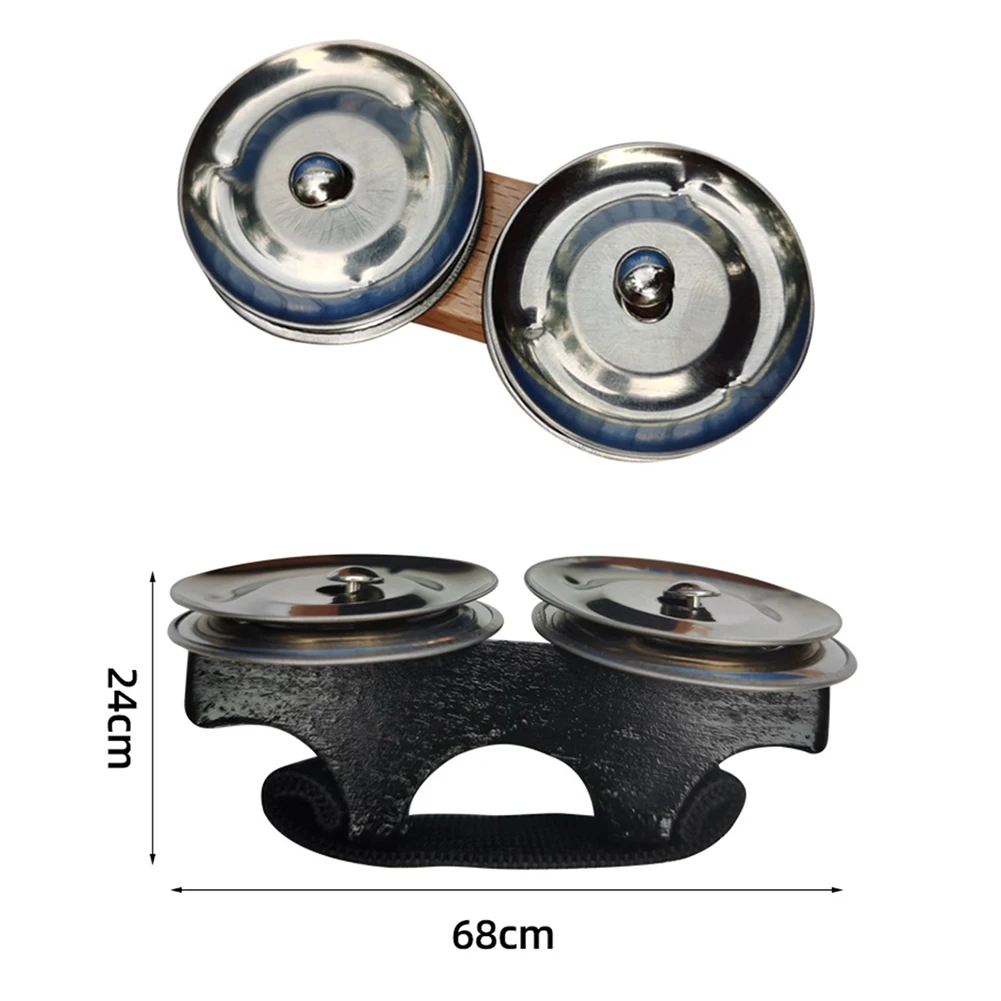 Description Picture 2 of item1pc Percussion Finger Jingles Tambourine Steel Jingles Handheld Percussion For Cajon Hand Drum Finger Bell Musical Instruments