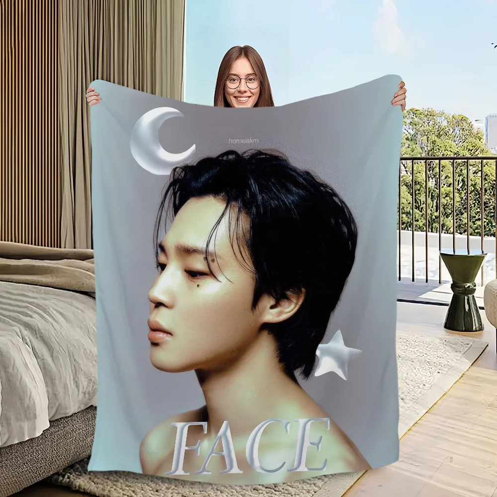 Blanket Flannel singer warm comfort  soft plush blanket for J-Jimin sofa idol living room Kpop office bedroom travel gift 3