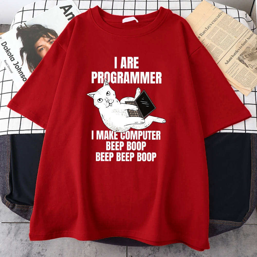 

I Are Programmer I Make Computer Beep Boop Men T-Shirt Summer Daily T Shirts Street Hip Hop Short Sleeve Quality Casual Tshirt