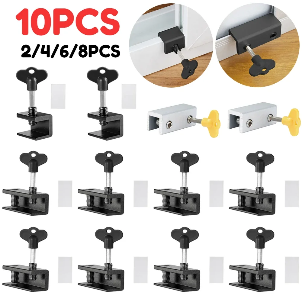 Aluminum Sliding Window Lock Sliding Sash Stopper Cabinet Locks Straps Doors Security Anti-theft Lock Baby Kids Safety Door