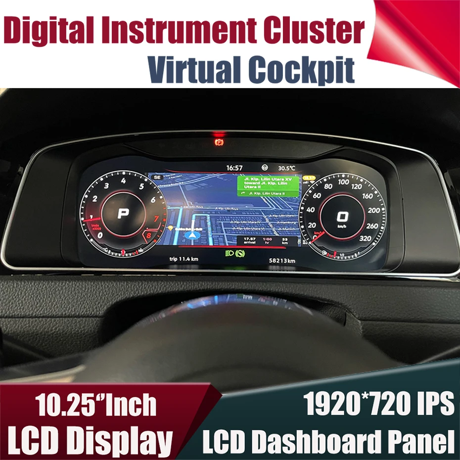 

12.3'' Digital Virtual Cockpit Instrument Cluster Dashboard Panel For VW Golf 6 7 MK7 MK6 Passat B7 B8 CC Tiguan Scirocco Jetta