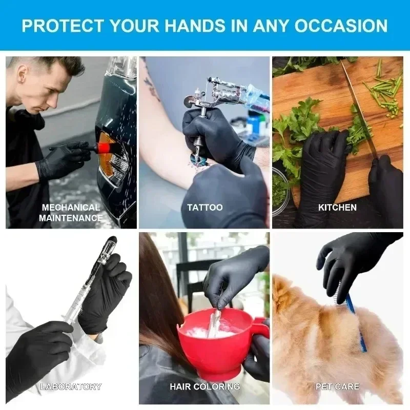 Disposable Gloves Black Nitrile Gloves for Home Kitchen Cooking Tools Tattoo Washing Car Household Cleaning Work Safety disposable gloves disposable nitrile gloves